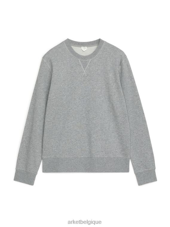ARKET sweat-shirt en molleton Hommes gris mélangé T46DR914 vêtements
