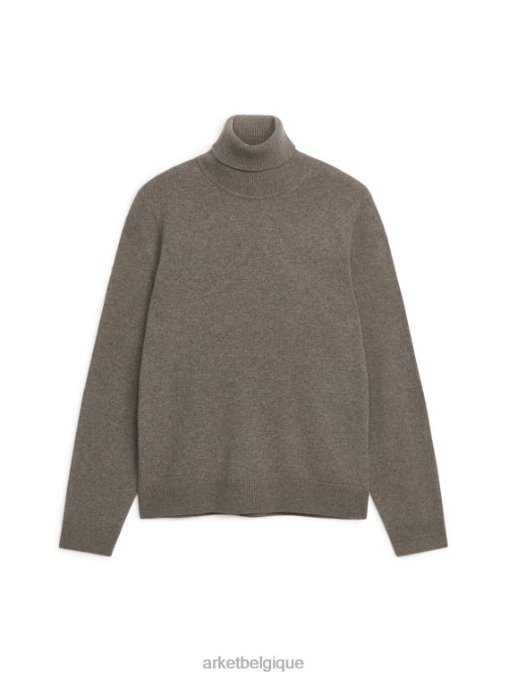 ARKET col roulé en cachemire Hommes beige mélangé T46DR1187 vêtements