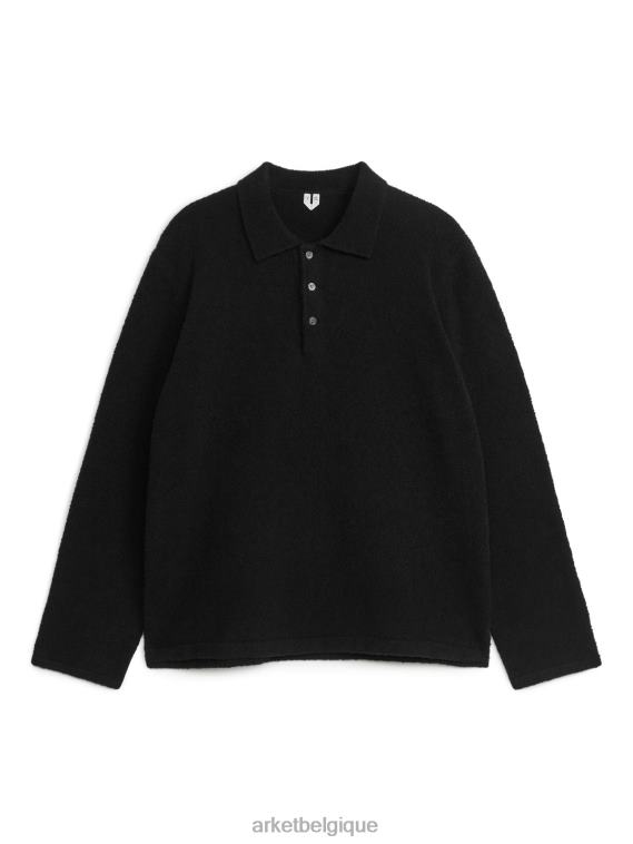 ARKET polo tricoté Hommes noir T46DR1178 vêtements