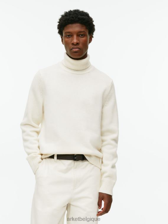 ARKET pull col roulé en mérinos Hommes blanc cassé T46DR1192 vêtements