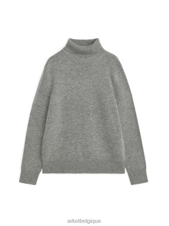 ARKET pull col roulé en mérinos Hommes gris T46DR1194 vêtements