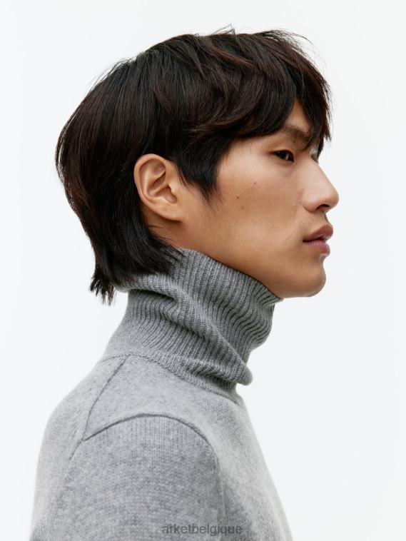 ARKET pull col roulé en mérinos Hommes gris T46DR1194 vêtements