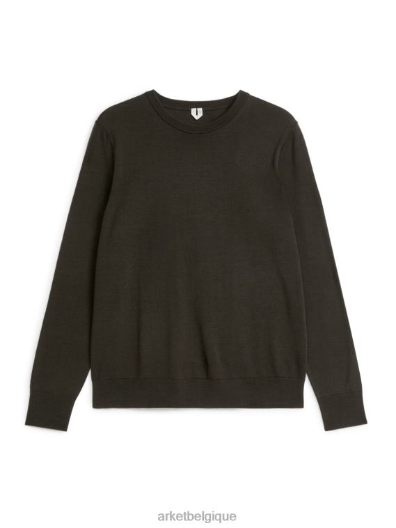 ARKET pull en laine mérinos fine Hommes marron foncé T46DR1174 vêtements