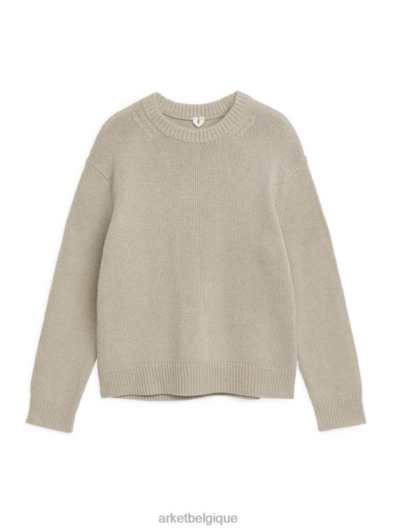 ARKET pull en laine épaisse Hommes beige mélangé T46DR1191 vêtements