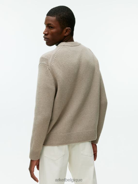ARKET pull en laine épaisse Hommes beige mélangé T46DR1191 vêtements