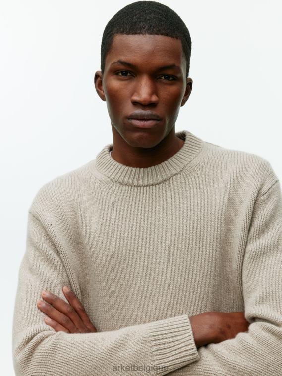 ARKET pull en laine épaisse Hommes beige mélangé T46DR1191 vêtements