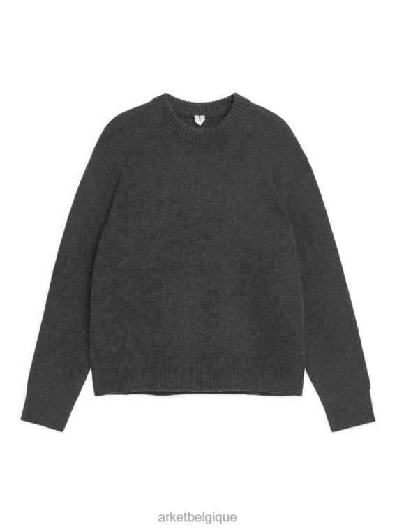 ARKET pull en laine épaisse Hommes mélange noir T46DR1186 vêtements