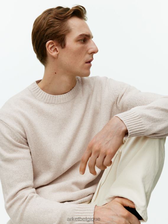 ARKET pull en lin et soie Hommes beige clair T46DR1177 vêtements