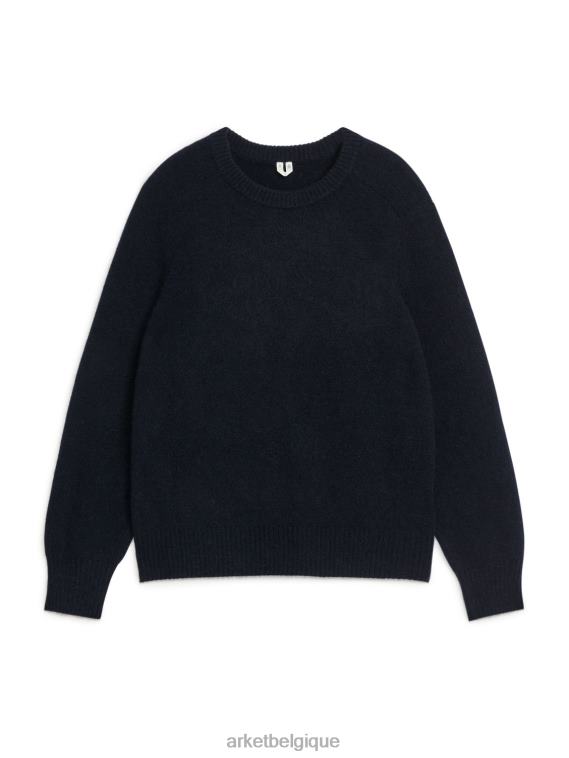 ARKET pull en mélange alpaga et mérinos Hommes bleu foncé T46DR1185 vêtements