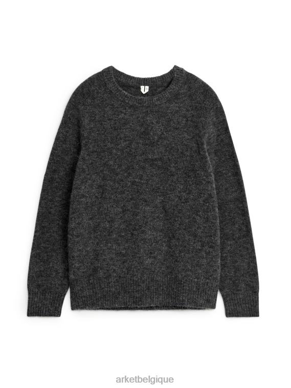 ARKET pull en mélange alpaga et mérinos Hommes gris foncé T46DR1193 vêtements