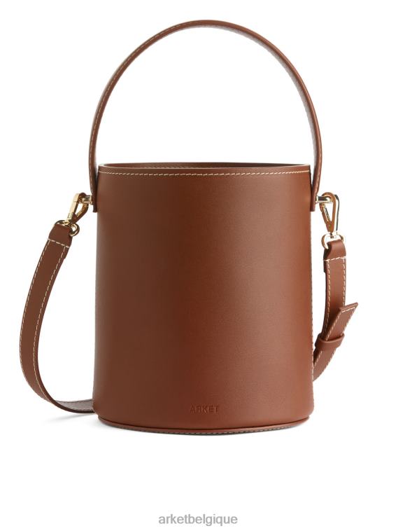 ARKET petit sac seau en cuir unisexe brun T46DR768 Sacs
