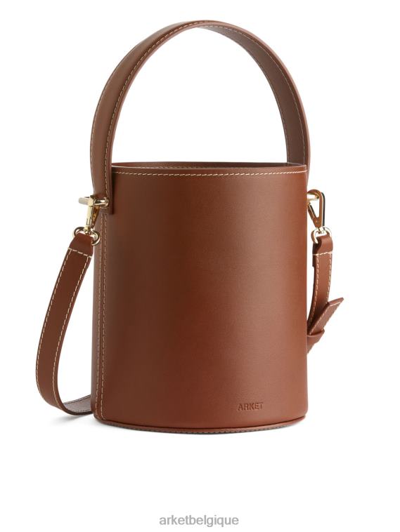 ARKET petit sac seau en cuir unisexe brun T46DR768 Sacs