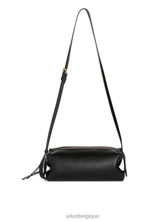 ARKET sac à bandoulière carré en cuir unisexe noir T46DR744 Sacs