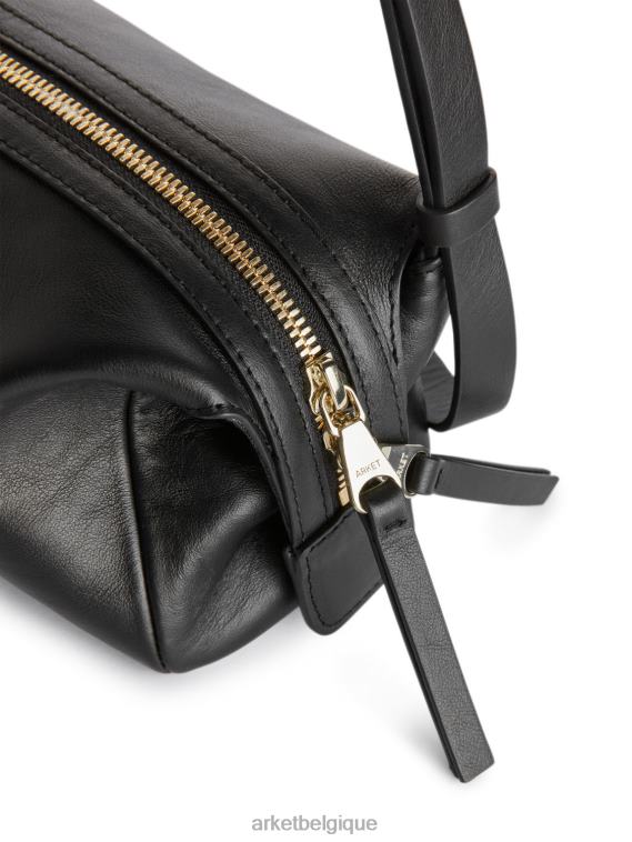 ARKET sac à bandoulière carré en cuir unisexe noir T46DR744 Sacs