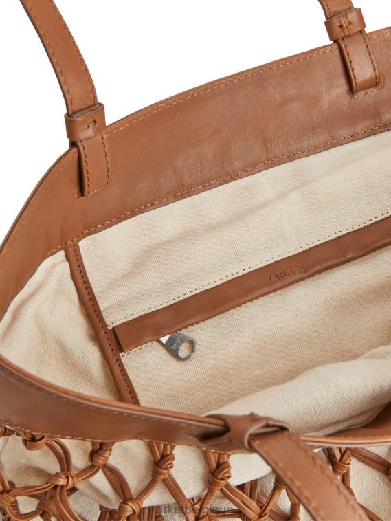 ARKET sac cabas en cuir tressé unisexe marron/blanc cassé T46DR771 Sacs