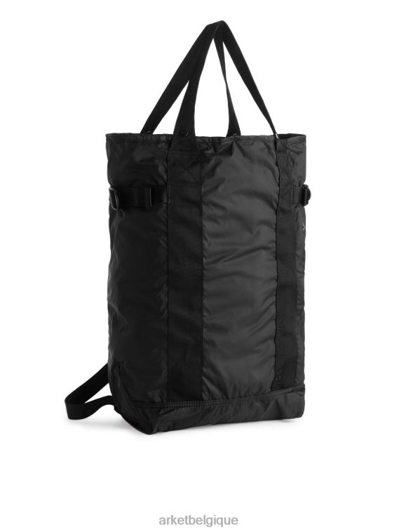 ARKET sac à dos pliable à 2 voies unisexe noir T46DR1289 Sacs