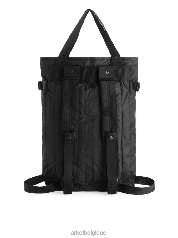 ARKET sac à dos pliable à 2 voies unisexe noir T46DR1289 Sacs