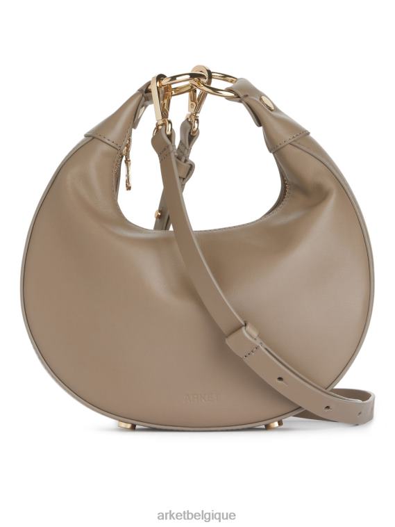 ARKET sac en cuir demi-lune unisexe beige T46DR758 Sacs