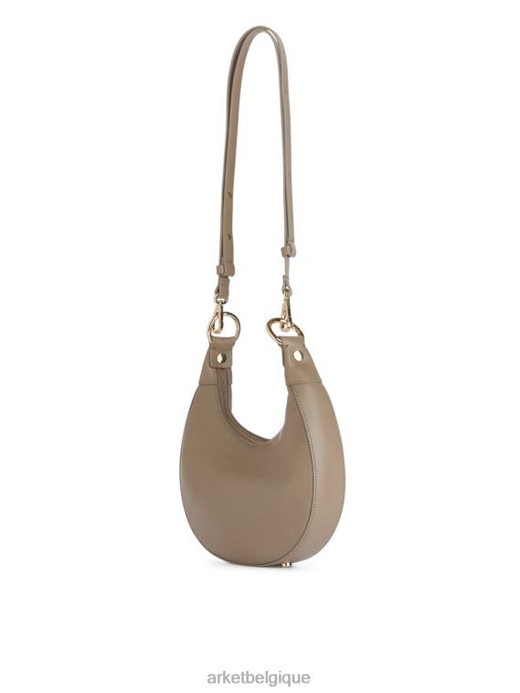 ARKET sac en cuir demi-lune unisexe beige T46DR758 Sacs