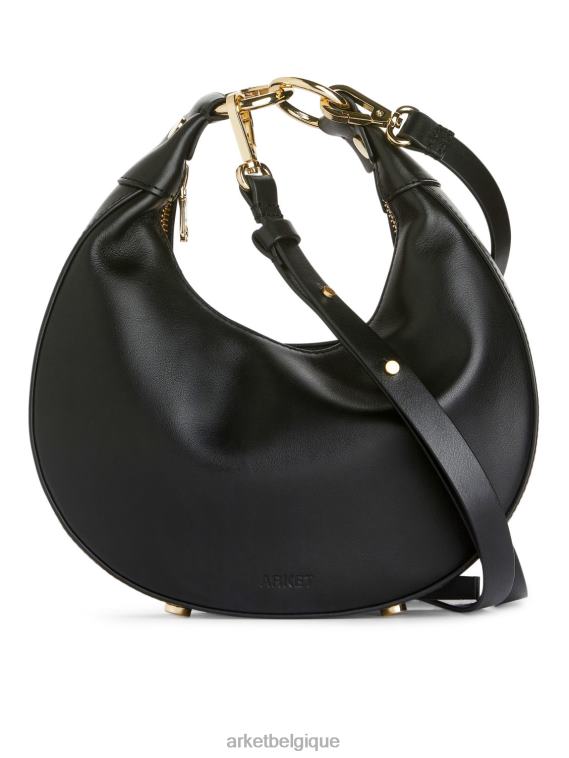ARKET sac en cuir demi-lune unisexe noir T46DR759 Sacs