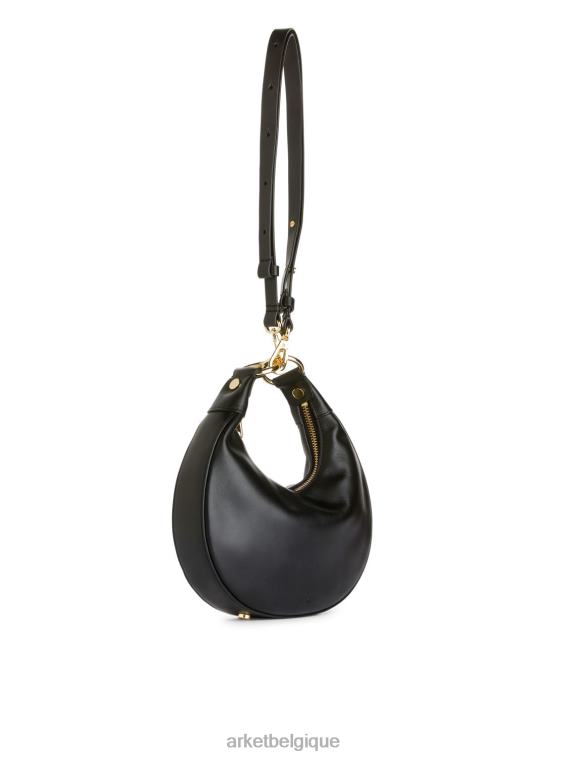ARKET sac en cuir demi-lune unisexe noir T46DR759 Sacs