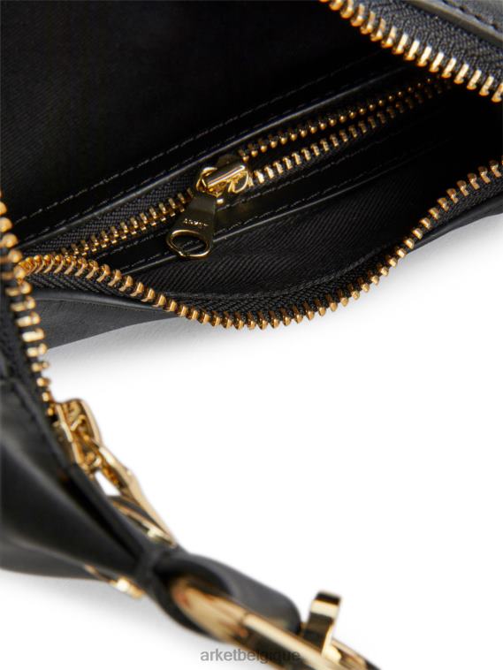 ARKET sac en cuir demi-lune unisexe noir T46DR759 Sacs