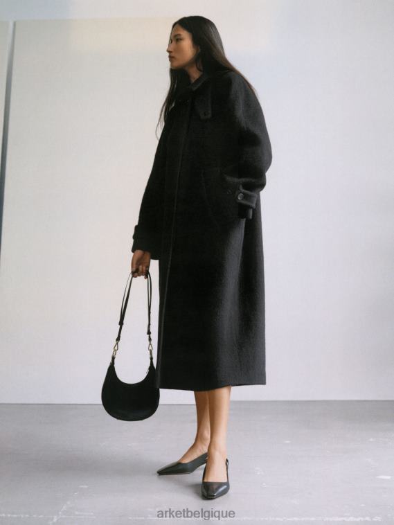 ARKET sac en cuir demi-lune unisexe noir T46DR759 Sacs