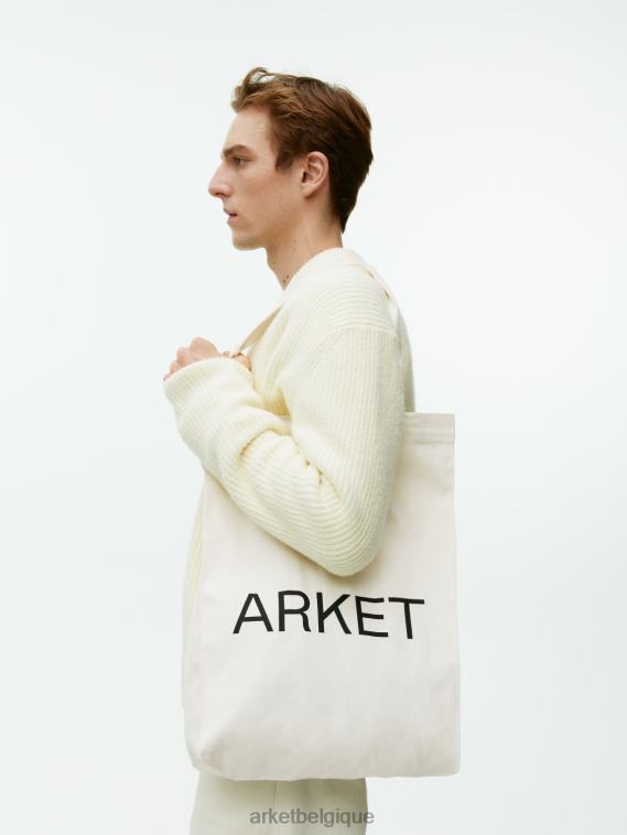 ARKET sac fourre-tout en toile unisexe blanc cassé T46DR755 Sacs