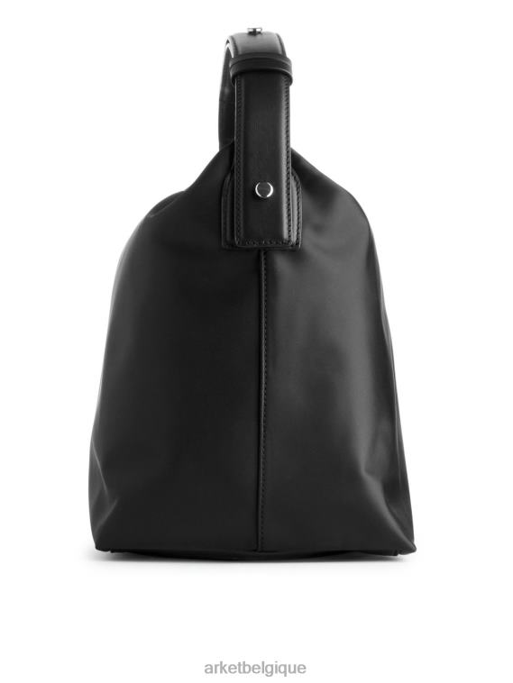 ARKET sac porté épaule à détails en cuir unisexe noir T46DR754 Sacs