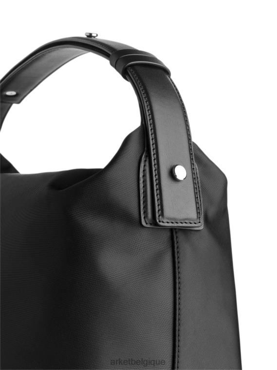 ARKET sac porté épaule à détails en cuir unisexe noir T46DR754 Sacs
